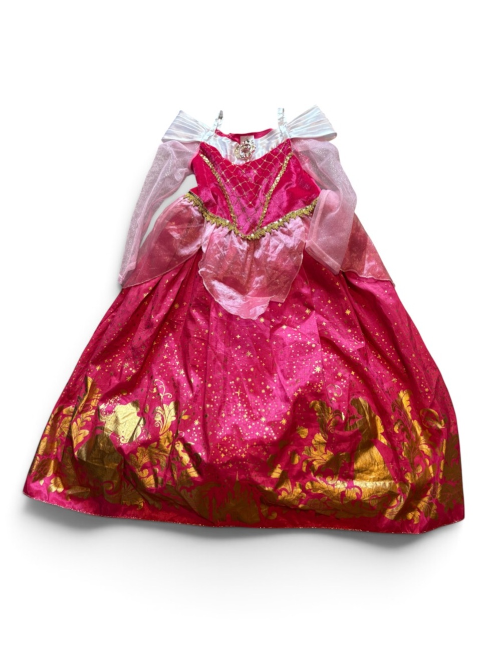 Disney Store Aurora Dress Sz 7/8 Gown Land World Cruise Bibbidi Bobbidi